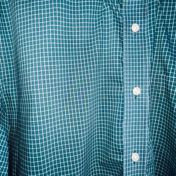 L.L. Bean Men's Wrinkle Resistant 100% Cotton Button Down Teal Plaid Size L-Reg - Picture 2 of 4